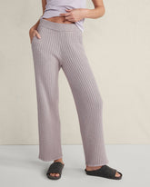 WISTERIA HEATHER COTTON CASHMERE RIB-KNIT PANTS | Talbots near me