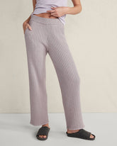 WISTERIA HEATHER COTTON CASHMERE RIB-KNIT PANTS | Talbots near me