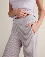 WISTERIA HEATHER COTTON CASHMERE RIB-KNIT PANTS | Talbots near me