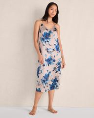 FLORAL PORCINI WASHABLE SILK BRUSHED FLORAL CHEMISE | Talbots US