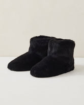 BLACK|SAND DUNE FAUX FUR BOOTIES | Talbots online