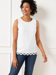BLUE ICE|WHITE LACE FRONT SHELL | Talbots on sale