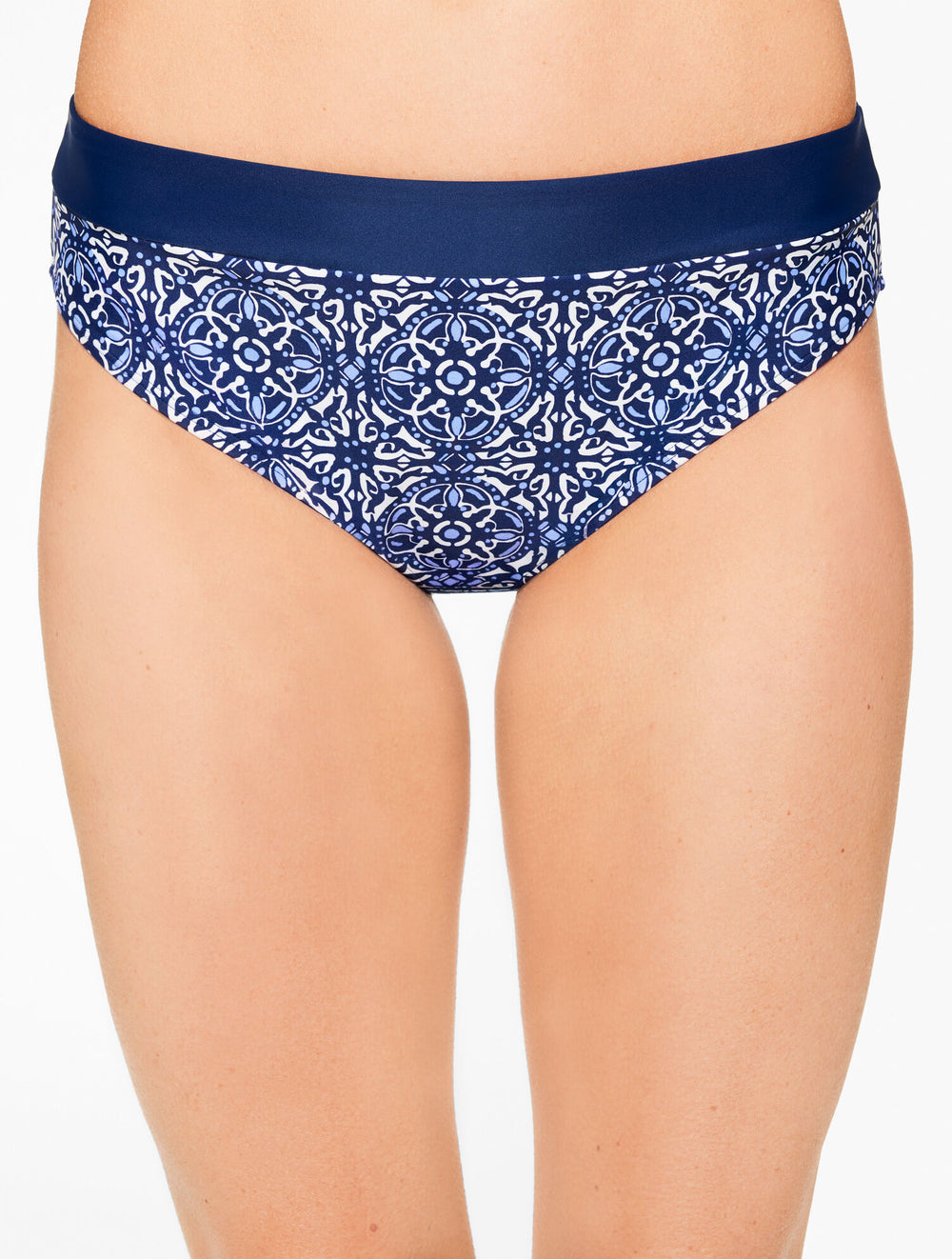 VISTA BLUE MULTI AQUA CLUB HIGH WAIST SWIM BOTTOM - IBIZA TILE | Talbots near me