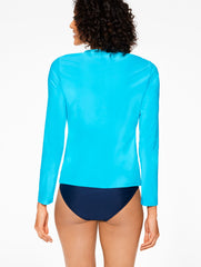 INDIA INK|POOL BLUE|TROPICAL PUNCH AQUA CLUB UPF 50+ LONG SLEEVE SWIM TEE | Talbots US