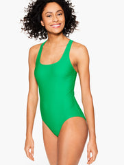 BLACK|INDIA INK|TROPICAL PUNCH|BRIGHT GREEN AQUA CLUB SCOOP NECK ONE-PIECE SWIMSUIT | Talbots online