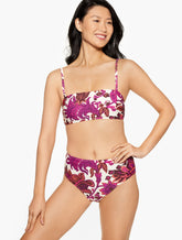 WILD ASTER MULTI AQUA CLUB BANDEAU BIKINI TOP - BALI BLOOMS | Talbots US
