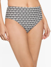 BLACK MULTI AQUA CLUB ULTRA HIGH WAIST SWIM BOTTOM - FIJI SHELL | Talbots discount