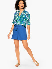 BLACK|ROYAL BLUE|WHITE AQUA CLUB GAUZE SHORT COVER-UP | Talbots discount