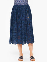 INDIA INK|WHITE AQUA CLUB EYELET SKIRT COVER-UP | Talbots on sale