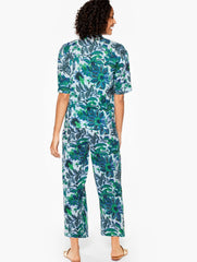 VISTA BLUE MULTI AQUA CLUB GAUZE PANT COVER-UP - BALI BLOOMS | Talbots US