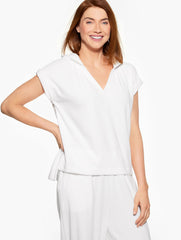 WHITE AQUA CLUB TERRY HOODED COVER-UP | Talbots on sale