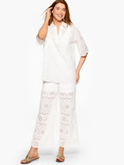 WHITE AQUA CLUB EYELET POPOVER SHIRT COVER-UP | Talbots outlet