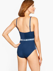 INDIA INK MULTI SUN OCEAN SAND V-NECK WRAP ONE PIECE - OUTLINED FLORAL | Talbots online
