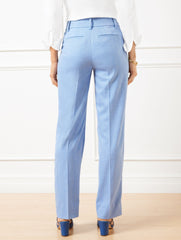 BLUE/IVORY TALBOTS SOUTHAMPTON STRAIGHT LEG PANTS - SPRING HERRINGBONE | Talbots on sale