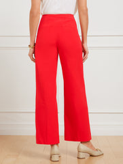 INDIGO BLUE|RED PEPPER WIDE ANKLE FRESH POPLIN PANTS | Talbots on sale