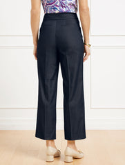 NAVY REFINED DENIM SLIM WIDE ANKLE PANTS | Talbots for sale