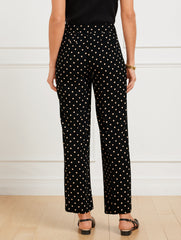 BLACK MULTI SLIM WIDE ANKLE PANTS - DAISY DOT | Talbots near me