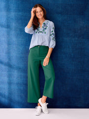 WIDE ANKLE TWILL PANTS | Talbots for sale
