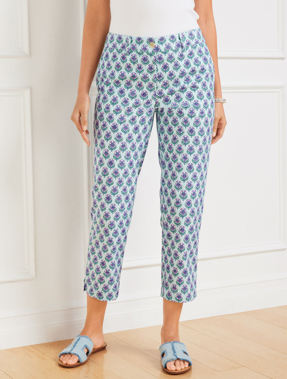 BLUE ICE MULTI PERFECT CROPS - WOODBLOCK BUD | Talbots for sale