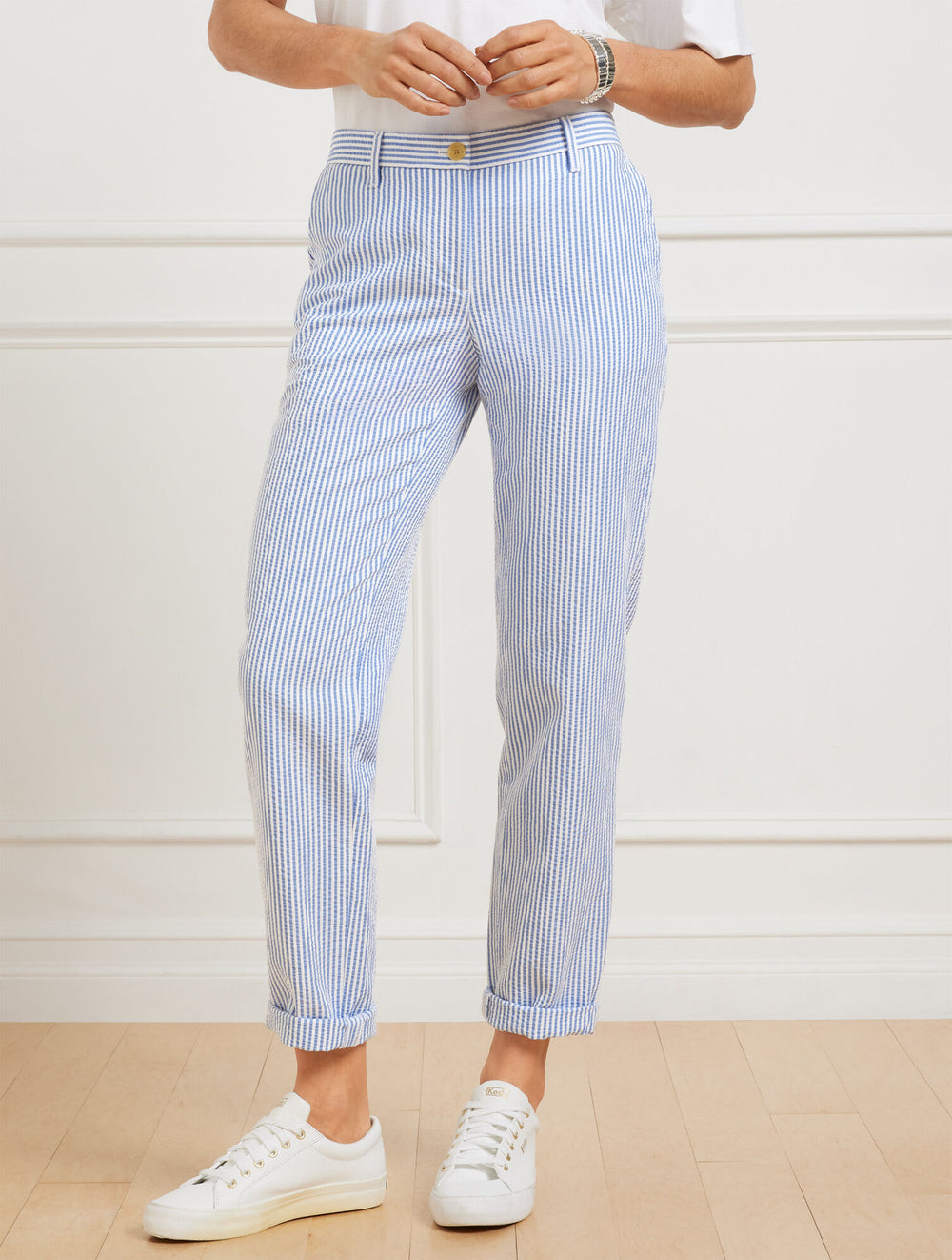 RELAXED CHINOS - SUNSHINE SEERSUCKER | Talbots on sale