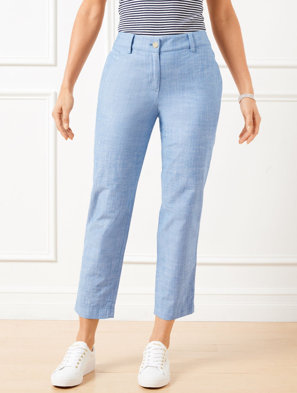 PERFECT CROPS - NEWPORT CHAMBRAY - CURVY FIT | Talbots sale