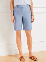 LIGHT BLUE PERFECT SHORTS - NEWPORT CHAMBRAY - 9” | Talbots sale