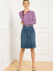 MONTAUK WASH DENIM A-LINE SKIRT - MONTAUK WASH | Talbots discount
