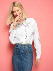 CATALINA WASH DENIM MIDI SKIRT - CATALINA WASH | Talbots outlet