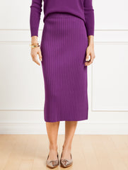 MULBERRY WINE RIBBED MIDI SKIRT | Talbots near me