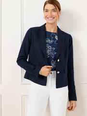 INDIGO BLUE SHORT LINEN BLAZER | Talbots near me