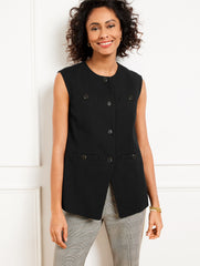 BLACK TEXTURED VEST | Talbots near me