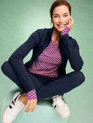 BLACK|INDIGO BLUE PERFORMANCE INTERLOCK LEGGINGS | Talbots for sale