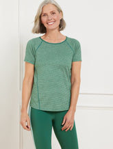 HERITAGE GREEN ACTIVE STRETCH JERSEY SHORT SLEEVE TEE | Talbots sale