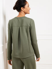 IVORY AIRKNIT STRETCH PLEAT BACK PULLOVER | Talbots online