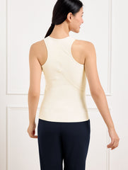 BLACK|INDIGO BLUE|IVORY|WHITE|BISCAYNE BLUE|LIMEADE CONTOUR STRETCH RIBBED TANK | Talbots US