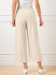 BLACK|INDIGO BLUE|OAT LIGHTWEIGHT WOVEN STRETCH WIDE LEG ANKLE PANTS | Talbots sale
