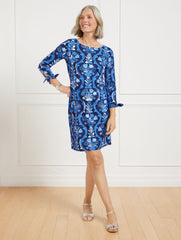 EFFORTLESS JERSEY TIE SLEEVE DRESS - DAMASK BOUQUET | Talbots near me