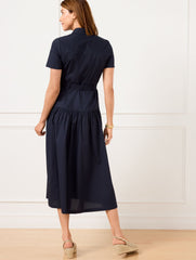 LAKESIDE BLUE FRESH POPLIN UTILITY SHIRTDRESS | Talbots sale