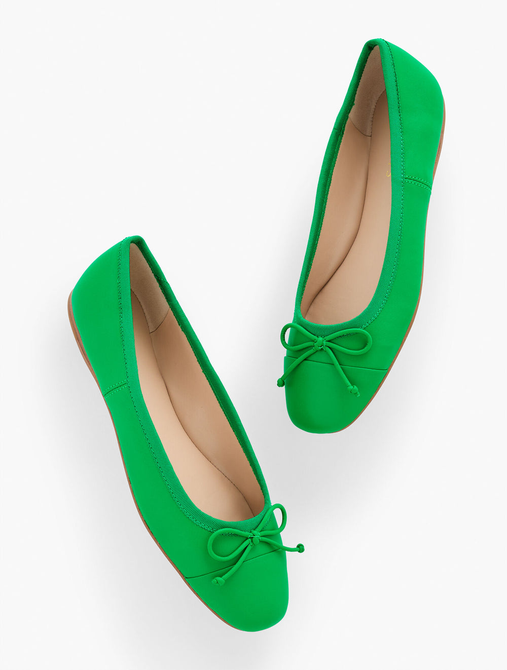 BLACK|BRIGHT GREEN|CORNSILK BLAINE SOFT SOLE NAPPA BALLET FLATS | Talbots sale