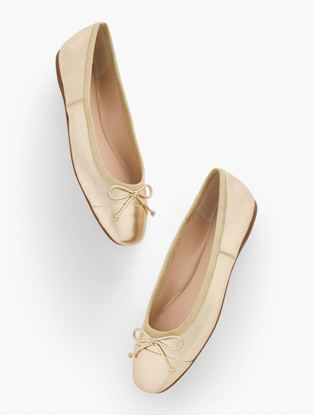 GOLD BLAINE METALLIC NAPPA BALLET FLATS | Talbots near me