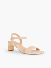 RATTAN CAYDEN SUEDE BLOCK HEEL SANDALS | Talbots outlet