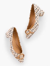 CAFE MULTI KAYLA BUCKLE BLOCK HEEL PUMPS - LOVELY TWEED | Talbots sale