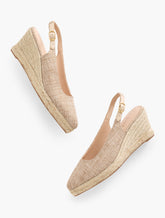 NATURAL VIVI SLINGBACK ESPADRILLE WEDGES | Talbots discount
