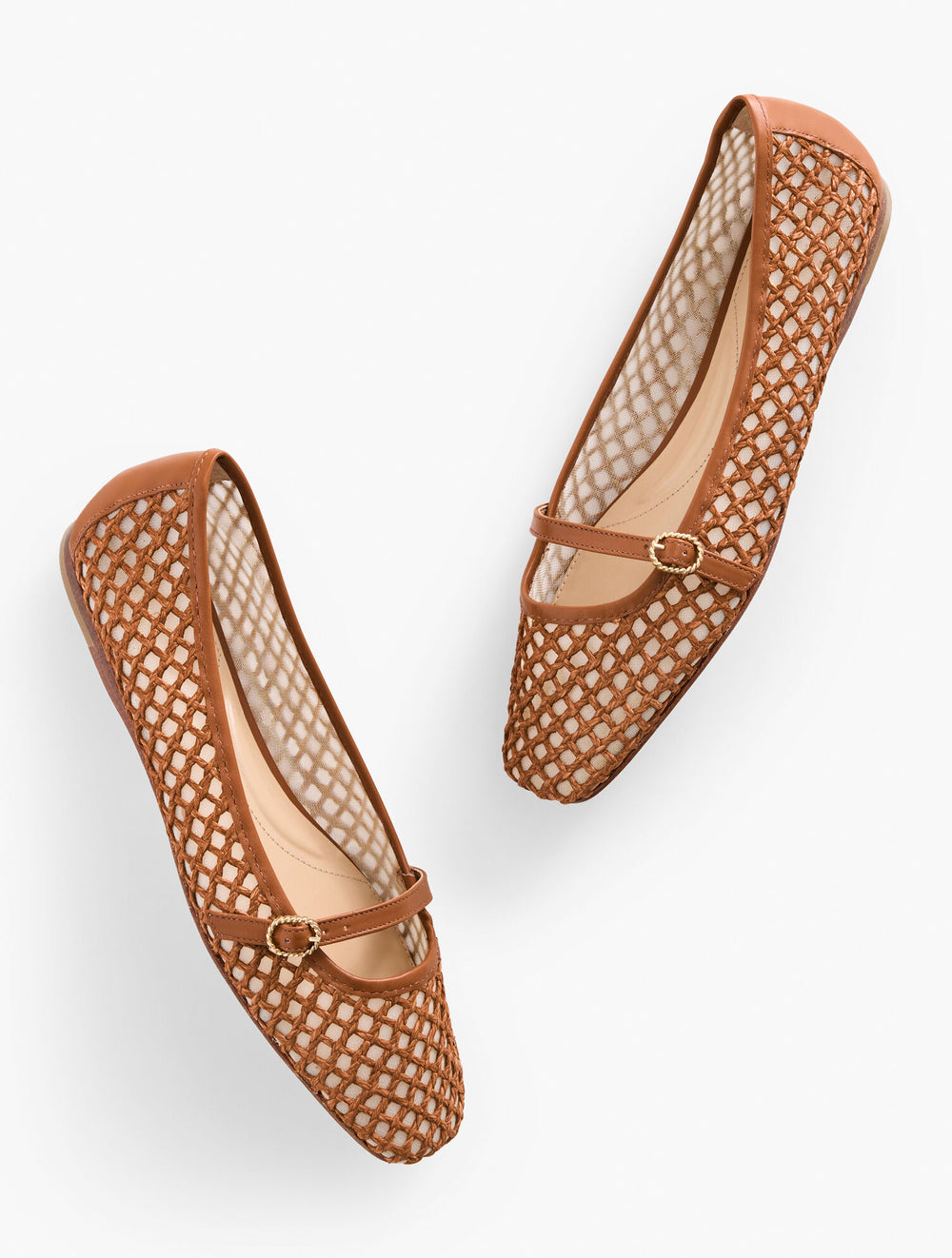 HAVANA TAN SLOAN MARY JANE RAFFIA FLATS | Talbots near me