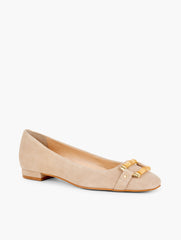BLACK|NAVY DUSK|RATTAN|SPRING LILAC SUTTON BAMBOO BUCKLE SUEDE FLATS | Talbots outlet
