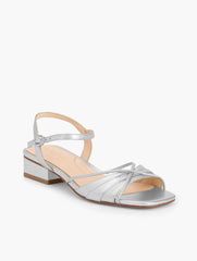 GOLD|SILVER VIV STRAPPY METALLIC NAPPA BLOCK HEEL SANDALS | Talbots sale