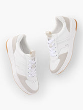 WHITE/GREY KEDS® COURT II LEATHER SUEDE SNEAKERS | Talbots outlet