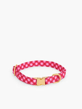 RASPBERRY MULTI/GOLD THE FOGGY DOG RASPBERRY PLAID DOG COLLAR | Talbots outlet