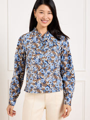 INDIA INK MULTI RUFFLE SHORT SHIRT - GATHERED BLOSSOMS | Talbots for sale