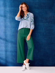 BLUE/WHITE EMBROIDERED STRIPE POPOVER | Talbots near me